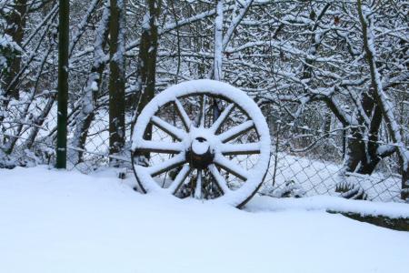 车轮, 冬天, 大雪封门, 白雪皑皑, 寒冷