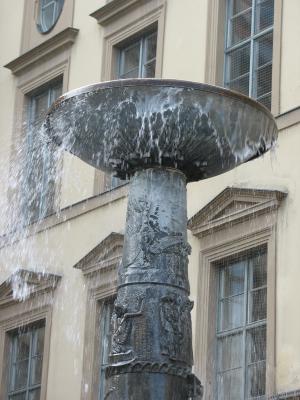 喷泉, 水, 慕尼黑, 建筑, 欧洲