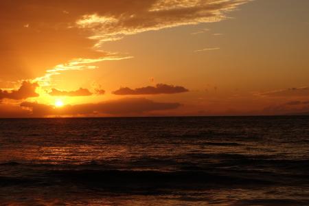 日落, 橙色, 毛伊岛