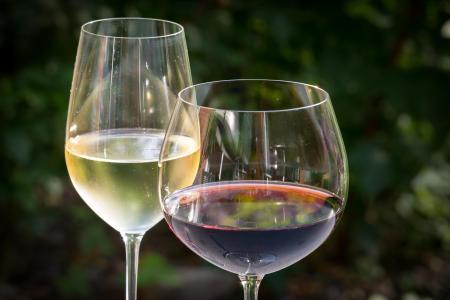 白葡萄酒, 红酒, 葡萄酒, 眼镜, 酒杯, 镜像, 饮料