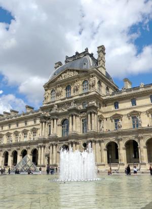巴黎, 罗浮宫, 亭子, 水计划, 镜子, 水射流, 雕像