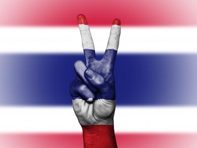 泰国, 和平, 手, 国家, 背景, 旗帜, 颜色