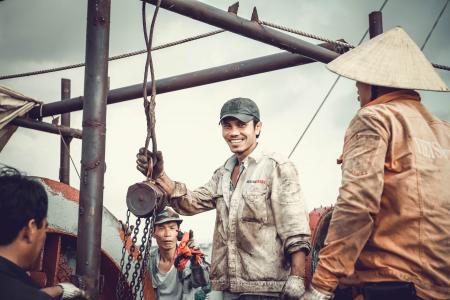 劳动, 修复, 海, 微笑, 油轮, 团队, 越南