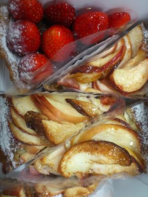 蛋糕, 草莓, 苹果, 切, 三角, 馅饼, 食品