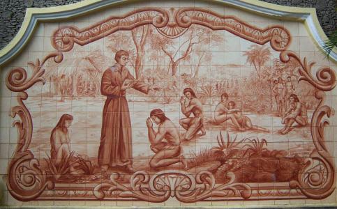 anchieta 神父, 印度人, 理, 装饰瓷砖, 圣保罗
