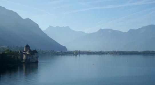 瑞士, 湖, 城堡, 水, 日内瓦湖, 景观