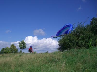 滑翔伞, 开始试用, 飞行员, 滑翔伞, 漂浮帆船, 天空, 蓝色