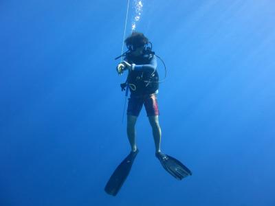 潜水员, 水肺潜水, 蓝色, 安全停止, 深海潜水, 海, 海洋