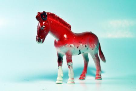 马, 红颜色, 玩具, 动物