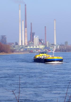 莱茵河, 莱茵河游船, 船舶, 行业, 烟囱, 货船, 水