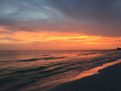 佛罗里达州, 午睡钥匙, 日落, 海洋, 海滩, 水, 海岸