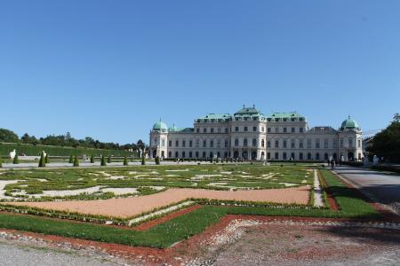 丽城, 花园, 维也纳, 宫, 城堡, 前面, 建筑