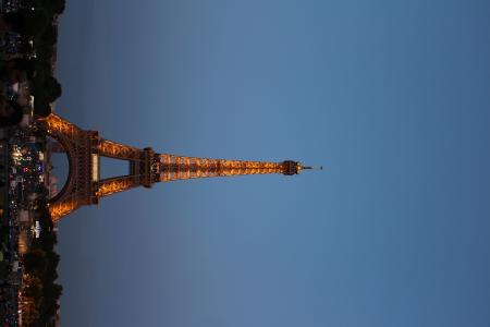 埃菲尔, 塔, 巴黎, 法国, 埃菲尔铁塔, 在晚上, 反思