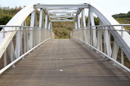 桥梁, 公路, 越过, 木材, 这座木桥, 铁, 景观
