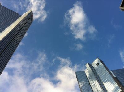 法兰克福, 摩天大楼, 天际线, 天空, 建设, 城市, 摩天大楼