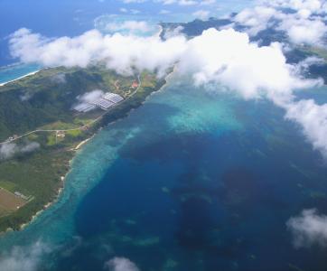 珊瑚礁, 岛屿, 石垣岛, 石垣岛城, 冲绳岛, 太平洋, 航空照片