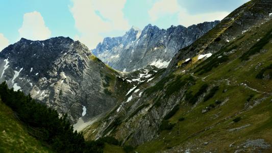山脉, karwendel, 徒步旅行, 登山, 高山, 山, 自然