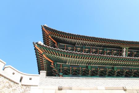韩国, 汉城, 首尔南门, 南, 传统, 建筑, 紫禁城