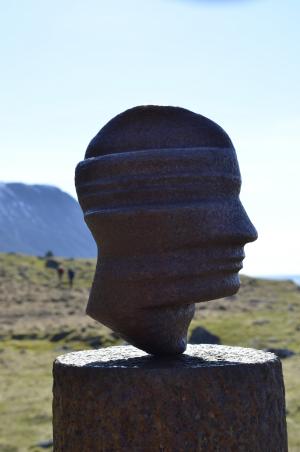 hodet, 由马库斯 raetz, 头, 图像, 挪威, 海岸, 雕塑