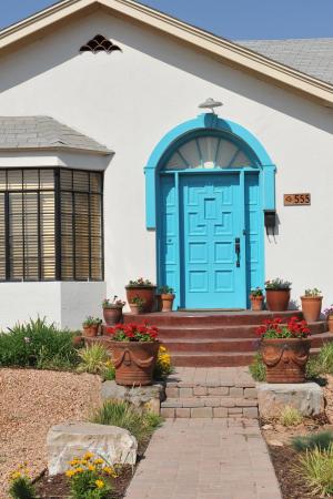 绿松石, 颜色, 门, 入口, 建筑, 房子, 植物