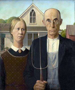 绘画, 授予木材, 男子, 女人, 农民, 夫妇, 1930