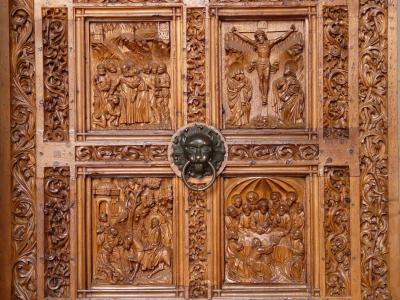 木雕, 门, 木材, 教堂的门, 饰品, 门环, 耶稣