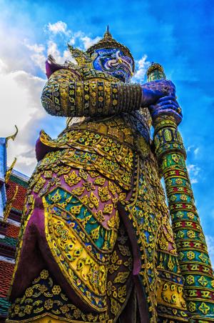 巨人, 雕像, 郑王庙, 亚洲, 警卫队, 寺, 泰语