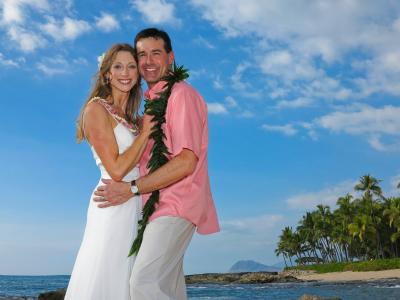 夏威夷, 婚礼, 包, 海, 妇女, 海滩, 爱