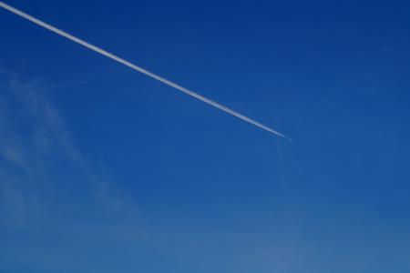 飞机, 飞, 空气, 云彩, 蓝蓝的天空, 蓝色, 飞行