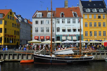 哥本哈根, 新港, 旅游, 吸引力, 丹麦, 端口, 船舶