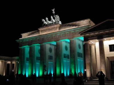 勃兰登堡门, 柏林, 城市, 晚上, 德国, 资本
