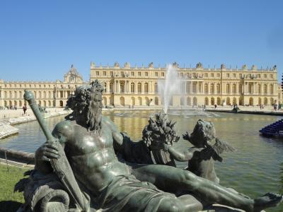 凡尔赛宫, 盆地, 雕像, 喷泉, 水射流, 水, 城堡