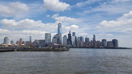 曼哈顿, 世界贸易中心, 哈德逊河, 城市天际线, 城市景观, 摩天大楼, 建筑