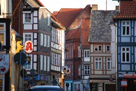 旧城, salzwedel, 小巷, 历史建筑