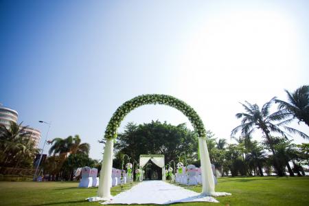 礼仪亭, 婚礼, 白色和绿色