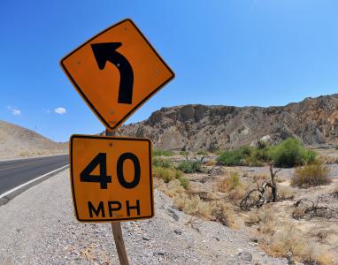 死亡谷, 美国, 美国, 道路, 路标, 沙漠, 限速
