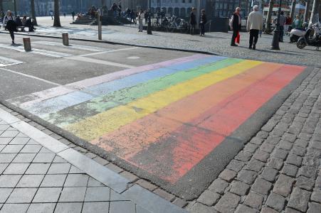 彩虹, 马斯特里赫, 荷兰, 斑马线, 转型期, 荷兰, 街道