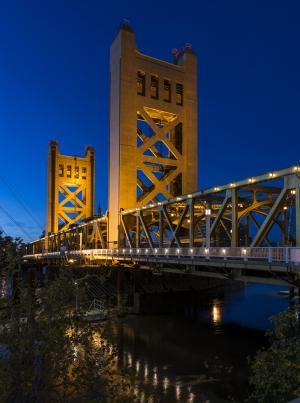 伦敦塔桥, 萨克拉曼多, yolo 县加利福尼亚, 桥梁, 河, 蓝色, 悬索桥