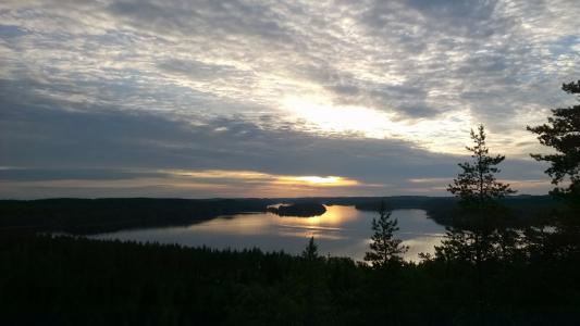 日落, 自然, 傍晚的天空, 芬兰语, 夏季, 天空, 湖