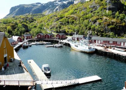 渔村, 木结构房屋, 罗弗敦, 挪威