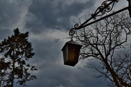 灯笼, 神秘, 深奥, 大气, 天空, 令人沮丧, 云彩