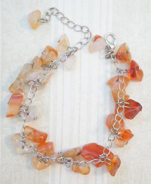 玛瑙, 橙色, 手镯, 脚链, 链, 串珠, 珠子