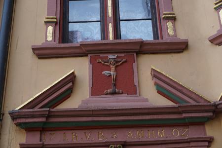 rottweil, 德国, 立面, 首页, 从历史上看, 窗口, 十字架