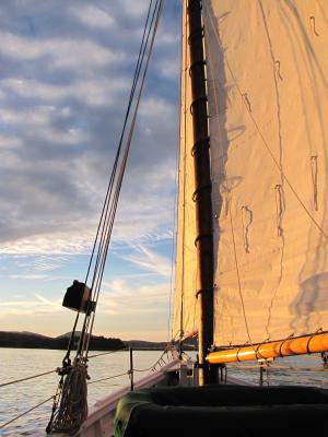 帆船, 日落, 缅因州