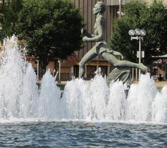 奥运亚军, 圣路易斯, 雕像, 喷泉, 广场, 市中心, 密苏里州