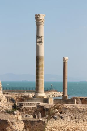 突尼斯, 支柱, 列, 老, 建筑, 文化, 石头