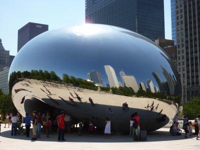 芝加哥, 美国, 感兴趣的地方, 云门雕塑, 雕塑, 城市, 图