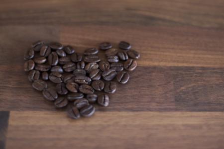 咖啡豆, 心, 爱, 咖啡, 舒适的, 咖啡因, 咖啡厅