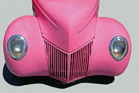经典的汽车, 设计, 风格, 粉红色的颜色, 汽车, 经典, 复古