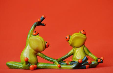 青蛙, 图, 瑜伽, 体操, 有趣, 青蛙, 绿色